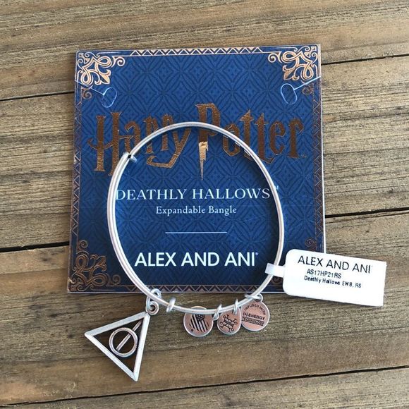 Alex and Ani Retired BNWT Harry Potter Deathly Hallows Bracelet Silver Tone - Picture 2 of 9